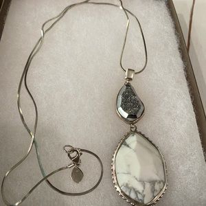 NEW Silpada Sterling Silver Druzy Magnesite "TWO TO TANGO Pendant Necklace N2922